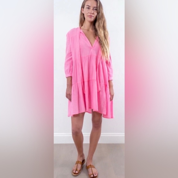 Honorine Short Giselle Dress in Sugar Pink - Picture 2 of 6